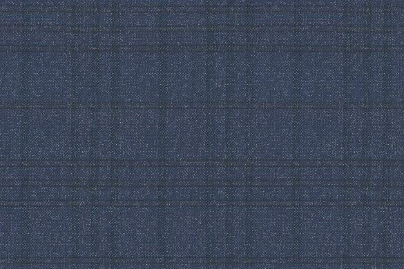 Dormeuil Fabric Blue Check 73% Wool 27% Silk (Ref-170083)