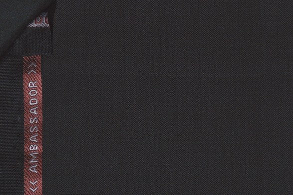 Dormeuil Fabric Black Plain 100% Wool (Ref-180001)