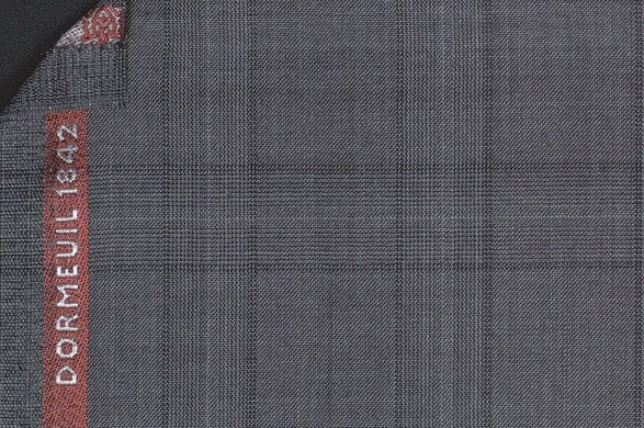 Dormeuil Fabric Grey Check 100% Wool (Ref-180591)