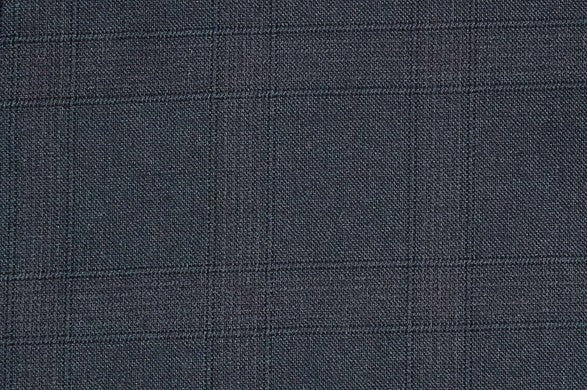 Dormeuil Fabric Navy Check 80% Wool 8% Silk 6% Lama Pacos 6% Cashmere (Ref-182307)