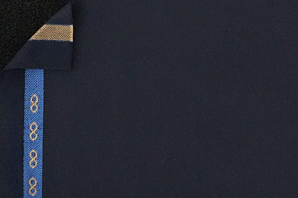 Dormeuil Fabric Navy Plain 80% Wool 8% Silk 6% Lama Pacos 6% Cashmere (Ref-182311)