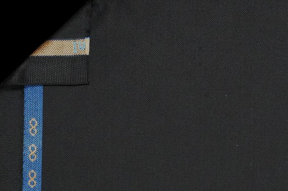 Dormeuil Fabric Black Plain 80% Wool 8% Silk 6% Lama Pacos 6% Cashmere (Ref-182313)