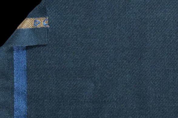 Dormeuil Fabric Blue Plain 65% Wool 15% Silk 10% Lama Pacos 10% Cashmere (Ref-182403)
