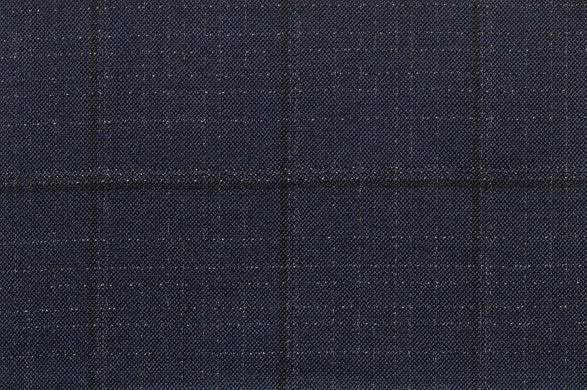 Dormeuil Fabric Navy Check 100% Wool (Ref-184015)