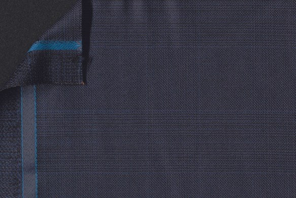 Dormeuil Fabric Navy Check 100% Wool (Ref-200205)
