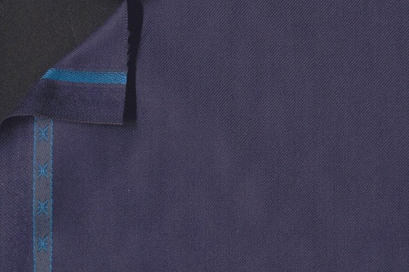 Dormeuil Fabric Blue Plain 100% Wool (Ref-200227)