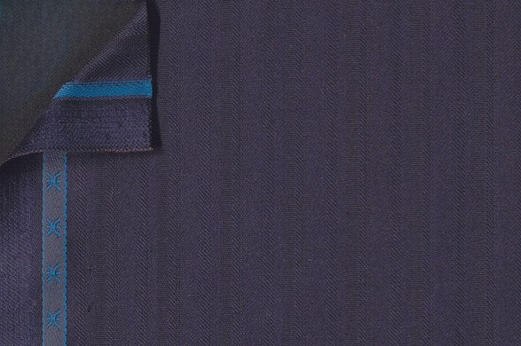 Dormeuil Fabric Navy Herringbone 100% Wool (Ref-200238)