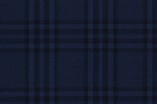 Dormeuil Fabric Blue Check 100% Wool (Ref-202415)