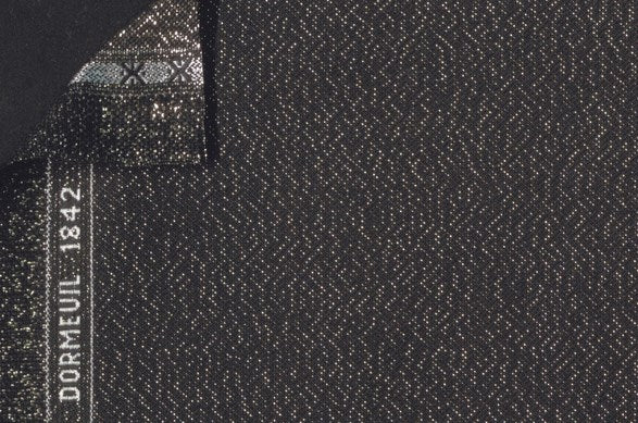 Dormeuil Fabric Black Plain 80% Wool 20% Polyester (Ref-204107)