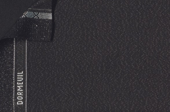 Dormeuil Fabric Black Semi Plain 80% Wool 20% Polyester (Ref-204111)