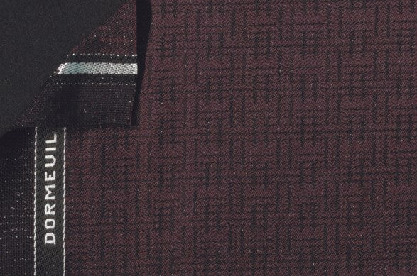 Dormeuil Fabric Burgundy Semi Plain 95% Wool 5% Polyester (Ref-204124)