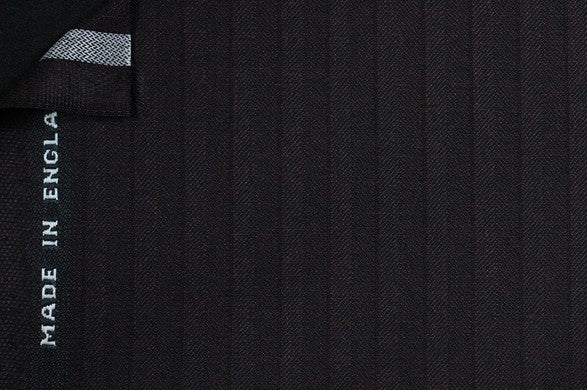 Dormeuil Fabric Burgundy Herringbone 100% Wool (Ref-315092)