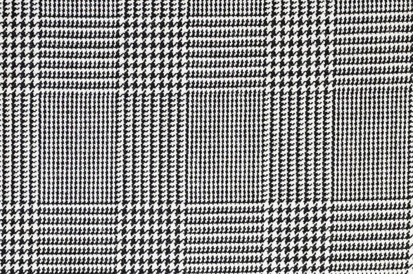Dormeuil Fabric Black/White Check 100% Wool (Ref-321013)