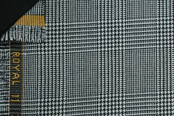 Dormeuil Fabric Black/White Check 100% Wool (Ref-321013)