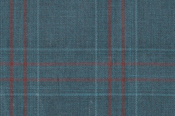 Dormeuil Fabric Green Check 45% Wool 45% Linen 10% Silk (Ref-417006)