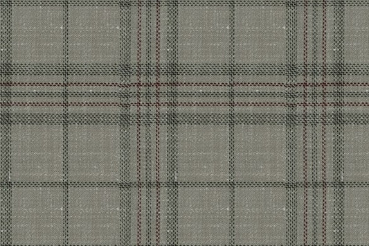 Dormeuil Fabric Brown Check 83% Wool 17% Linen (Ref-417468)