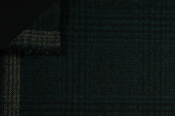 Dormeuil Fabric Green Check 69% Wool 28% Bamboo 3% Linen (Ref-779404)