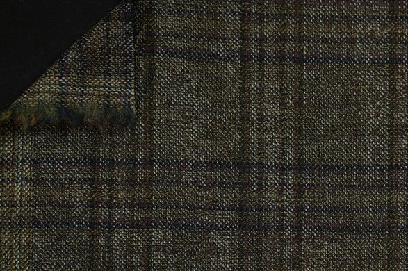 Dormeuil Fabric Brown Check 69% Wool 28% Bamboo 3% Linen (Ref-779410)