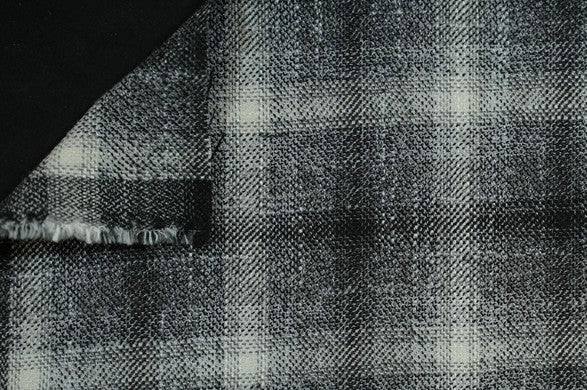 Dormeuil Fabric Black/White Check 69% Wool 28% Bamboo 3% Linen (Ref-779416)