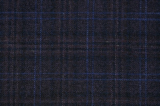 Dormeuil Fabric Purple Check 69% Wool 28% Bamboo 3% Linen (Ref-779424)