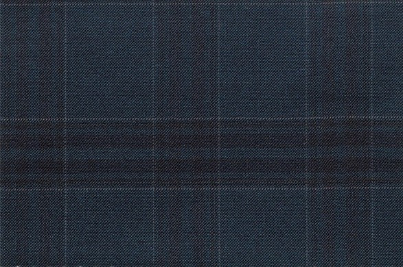 Dormeuil Fabric Blue Check 95% Wool 5% Cashmere (Ref-792014)