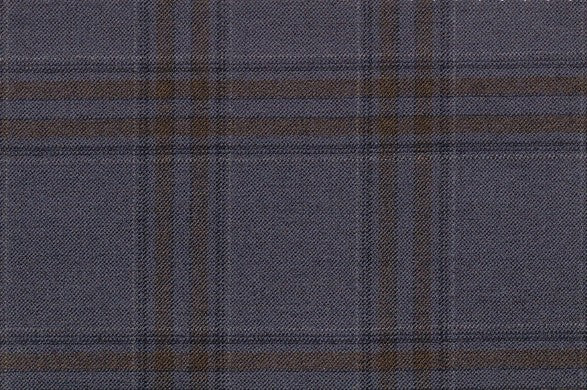 Dormeuil Fabric Blue Check 95% Wool 5% Cashmere (Ref-792018)