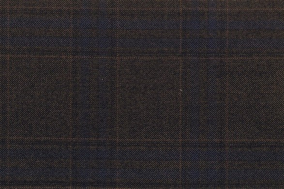 Dormeuil Fabric Brown Check 95% Wool 5% Cashmere (Ref-792023)