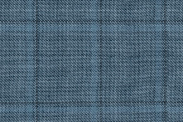 Dormeuil Fabric Blue Check 33% Cashmere 29% Wool 29% Silk 9% Linen (Ref-794352)