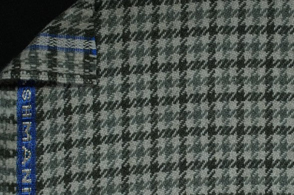 Dormeuil Fabric Green Houndstooth 100% Cashmere (Ref-798207)