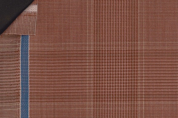 Dormeuil Fabric Orange Check 100% Wool (Ref-842012)