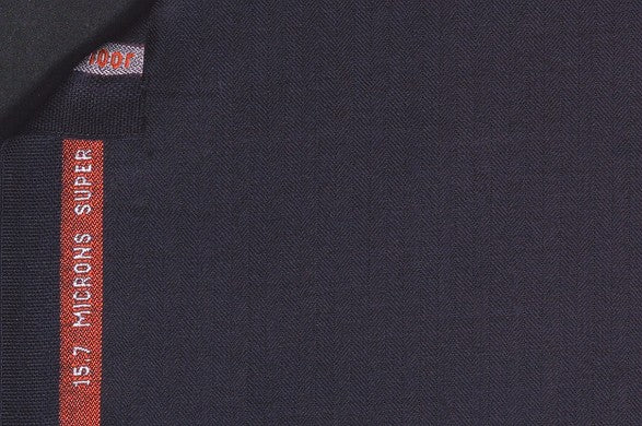 Dormeuil Fabric Navy Herringbone 100% Wool (Ref-843102)