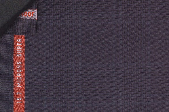 Dormeuil Fabric Navy Check 100% Wool (Ref-843445)