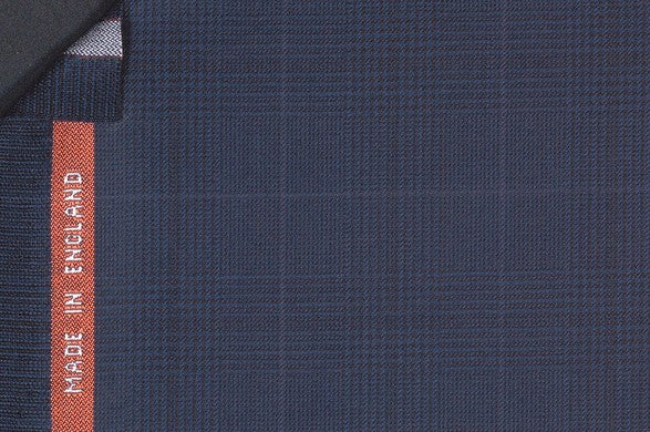 Dormeuil Fabric Blue Check 100% Wool (Ref-843478)