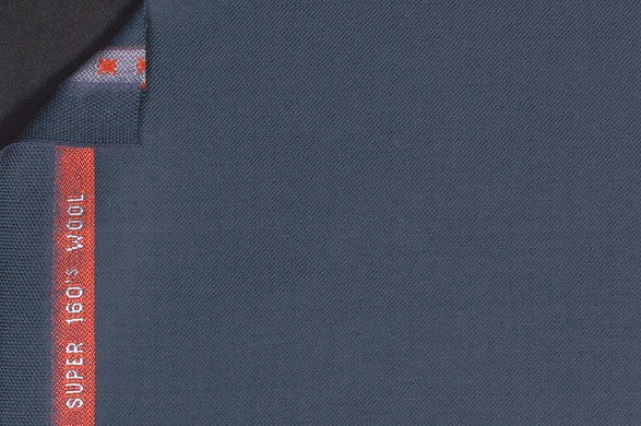 Dormeuil Fabric Blue Plain 100% Wool (Ref-843494)