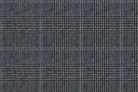 Dormeuil Fabric Black/White Check 100% Wool (Ref-845014)