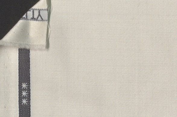 Dormeuil Fabric White Plain 51% Silk 49% Wool (Ref-878101)