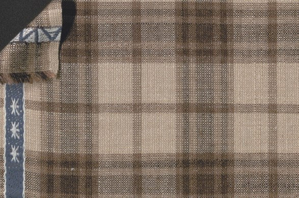Dormeuil Fabric Beige Check 35% Wool 23% Bamboo 22% Silk 20% Linen (Ref-881520)