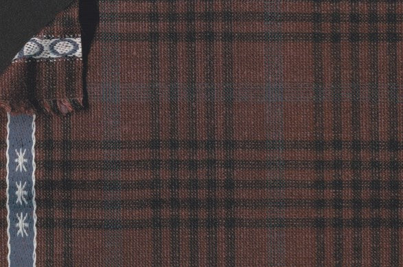 Dormeuil Fabric Red Check 35% Wool 23% Bamboo 22% Silk 20% Linen (Ref-881522)