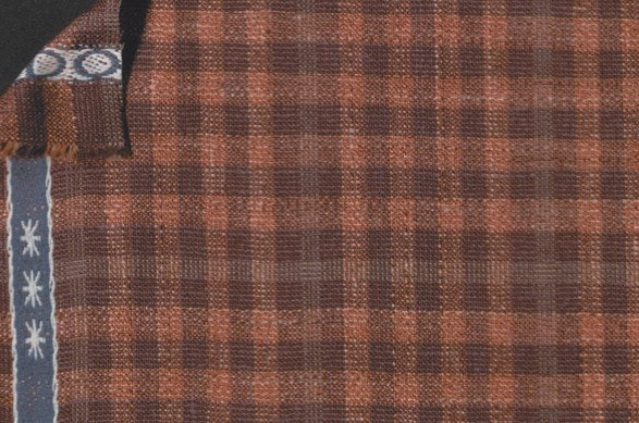 Dormeuil Fabric Orange Check 35% Wool 23% Bamboo 22% Silk 20% Linen (Ref-881525)