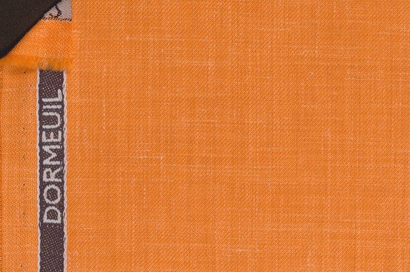 Dormeuil Fabric Orange Plain 83% Wool 17% Linen (Ref-882122)