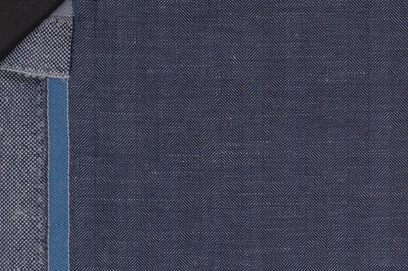 Dormeuil Fabric Navy Herringbone 60% Wool 40% Linen (Ref-882204)