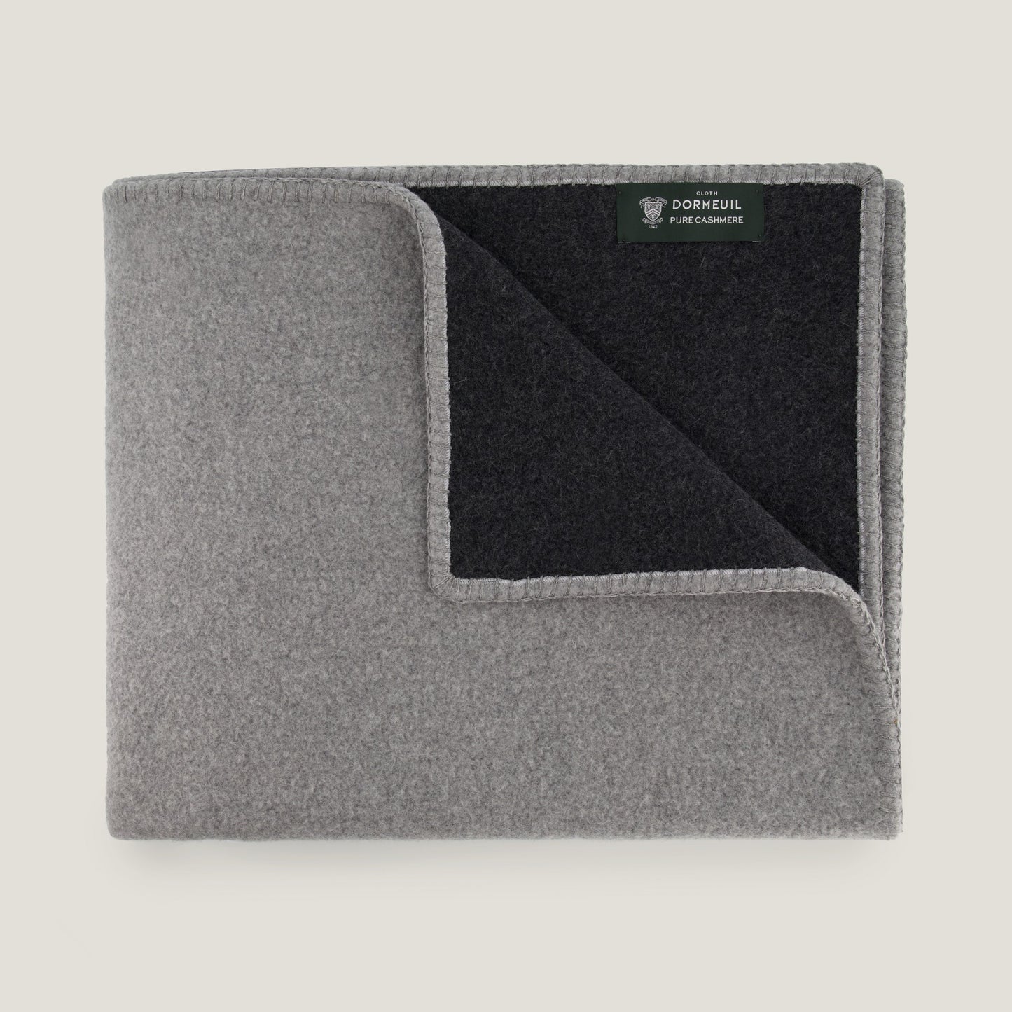 Pure Double Cashmere Throw Double Face (Light & Dark Grey) Double face (gris clair et gris foncé) ダブルフェイス(ライト&ダークグレー) 双面(浅色和深色灰色)