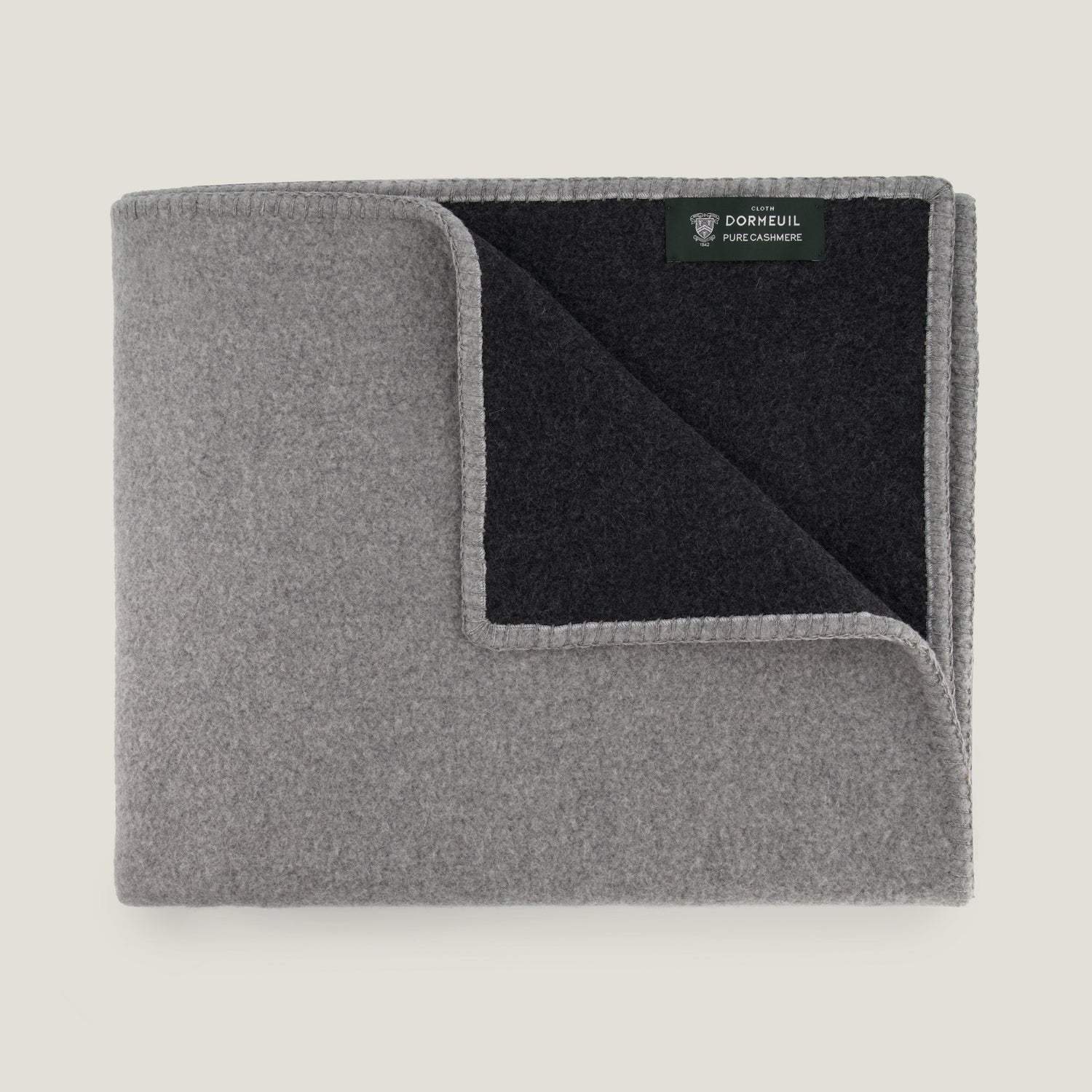 Pure Double Cashmere Throw Double Face (Light & Dark Grey) Double face (gris clair et gris foncé) ダブルフェイス(ライト&ダークグレー) 双面(浅色和深色灰色)