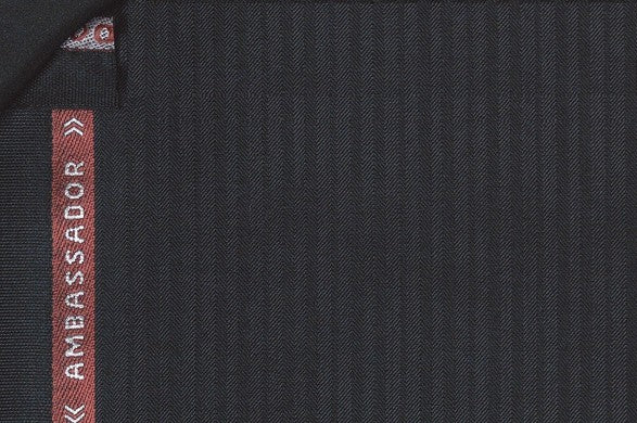Dormeuil Fabric Black Stripe 100% Wool (Ref-180603)
