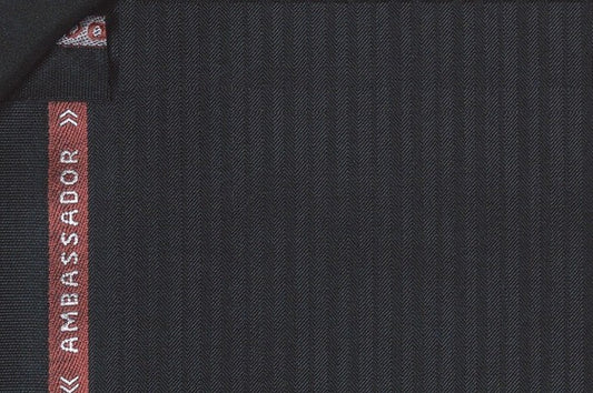 Dormeuil Fabric Black Stripe 100% Wool (Ref-180603)