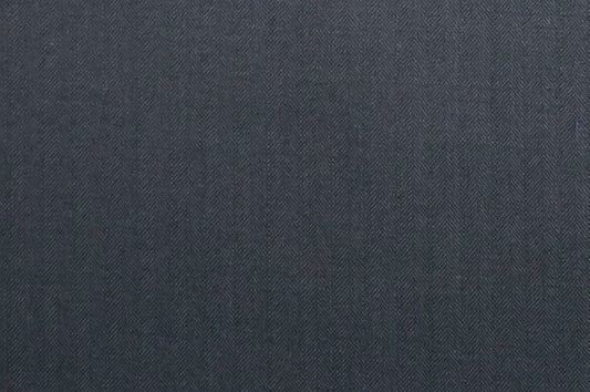 Dormeuil Fabric Navy Herringbone 80% Wool 8% Silk 6% Lama Pacos 6% Cashmere (Ref-182303)