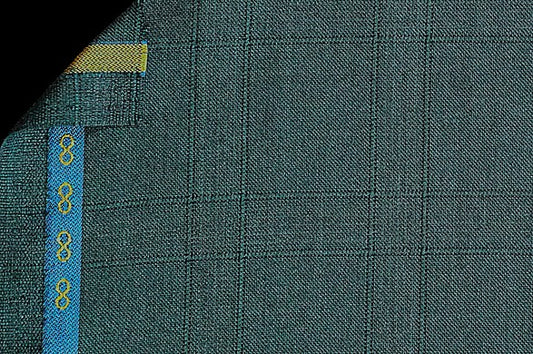 Dormeuil Fabric Green Check 80% Wool 8% Silk 6% Lama Pacos 6% Cashmere (Ref-182306)