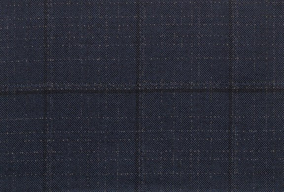 Dormeuil Fabric Navy Check 100% Wool (Ref-184015)