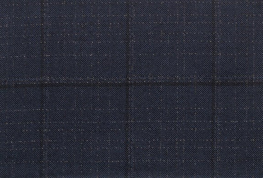 Dormeuil Fabric Navy Check 100% Wool (Ref-184015)