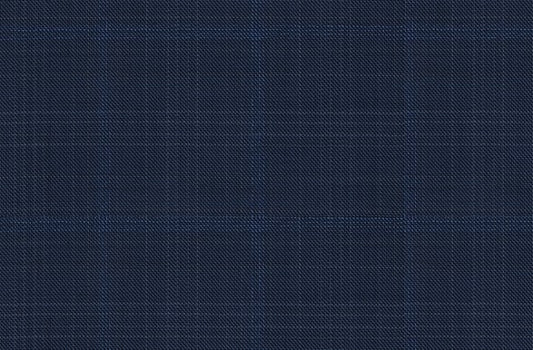 Dormeuil Fabric Navy Check 100% Wool (Ref-200208)